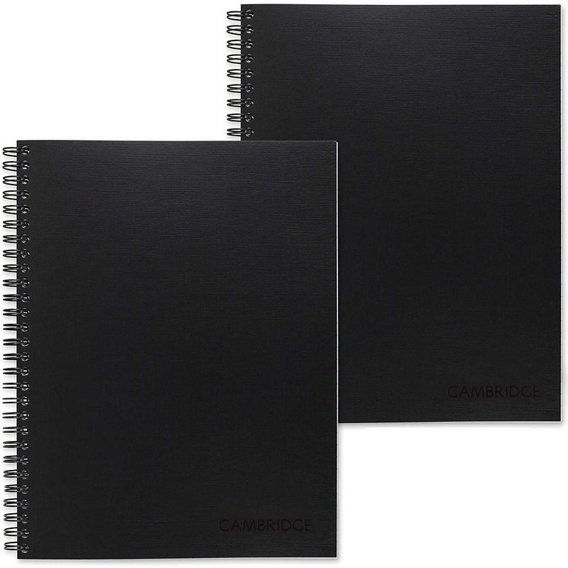 Cambridge Business Notebook, Legal Ruled, 6-1/2" x 9-1/2", Wirebound, Black, 2 Pack (73599) - Image 1